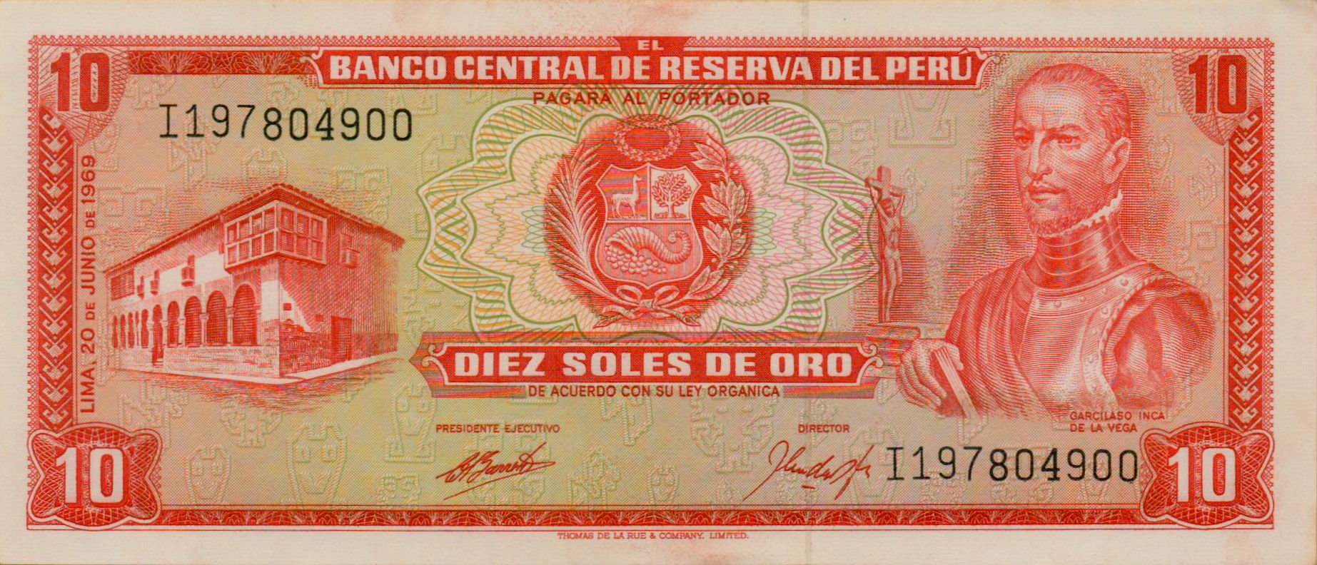 Peru 10 1969 UNC P-100/a